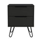 Black Two Drawer Faux Wood Nightstand By Homeroots | Nightstands | Modishstore - 2