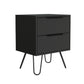 Black Two Drawer Faux Wood Nightstand By Homeroots | Nightstands | Modishstore - 3