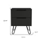 Black Two Drawer Faux Wood Nightstand By Homeroots | Nightstands | Modishstore - 8