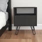 Black Faux Wood Nightstand With Storage By Homeroots | Nightstands | Modishstore - 1