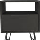 Black Faux Wood Nightstand With Storage By Homeroots | Nightstands | Modishstore - 4