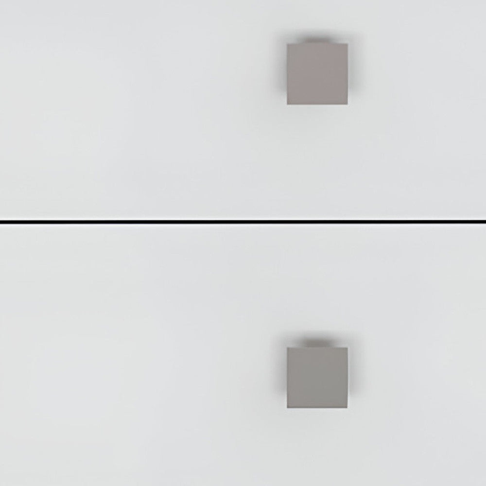 White Two Drawer Faux Wood Nightstand By Homeroots | Nightstands | Modishstore - 6