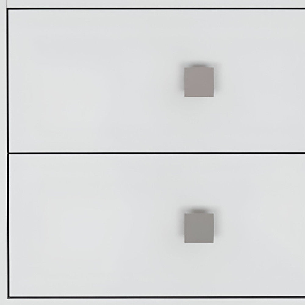 White Two Drawer Faux Wood Nightstand By Homeroots | Nightstands | Modishstore - 7