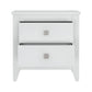 White Two Drawer Faux Wood Nightstand By Homeroots | Nightstands | Modishstore - 5