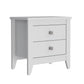 White Two Drawer Faux Wood Nightstand By Homeroots | Nightstands | Modishstore - 3
