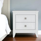 White Two Drawer Faux Wood Nightstand By Homeroots | Nightstands | Modishstore - 1