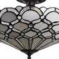 Black and Gray Two Light Tiffany Style Semi Flush Dimmable Ceiling LIght By Homeroots | Chandeliers | Modishstore - 2