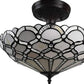 Black and Gray Two Light Tiffany Style Semi Flush Dimmable Ceiling LIght By Homeroots | Chandeliers | Modishstore - 4