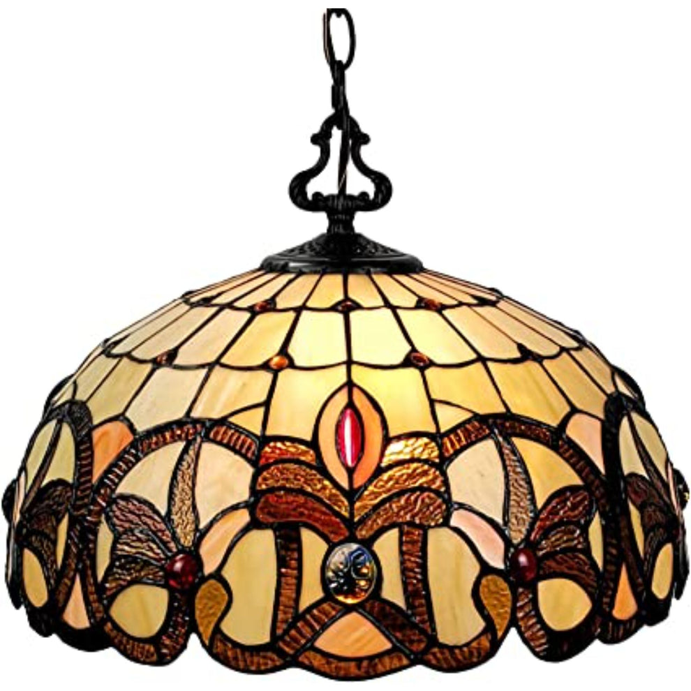Tiffany Style Stained Glass Two Light Glass Dimmable Ceiling Light By Homeroots | Chandeliers | Modishstore - 2