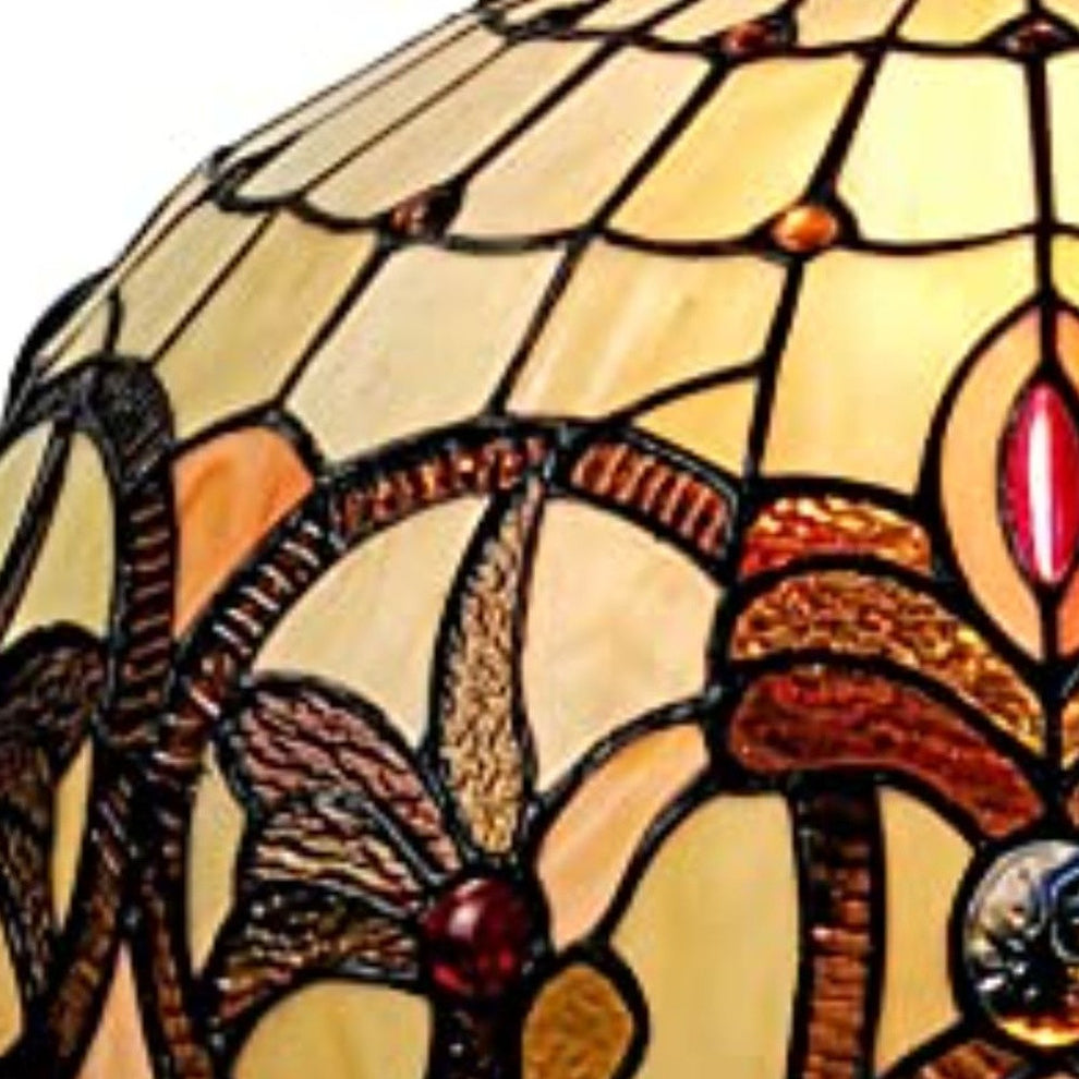 Tiffany Style Stained Glass Two Light Glass Dimmable Ceiling Light By Homeroots | Chandeliers | Modishstore - 4