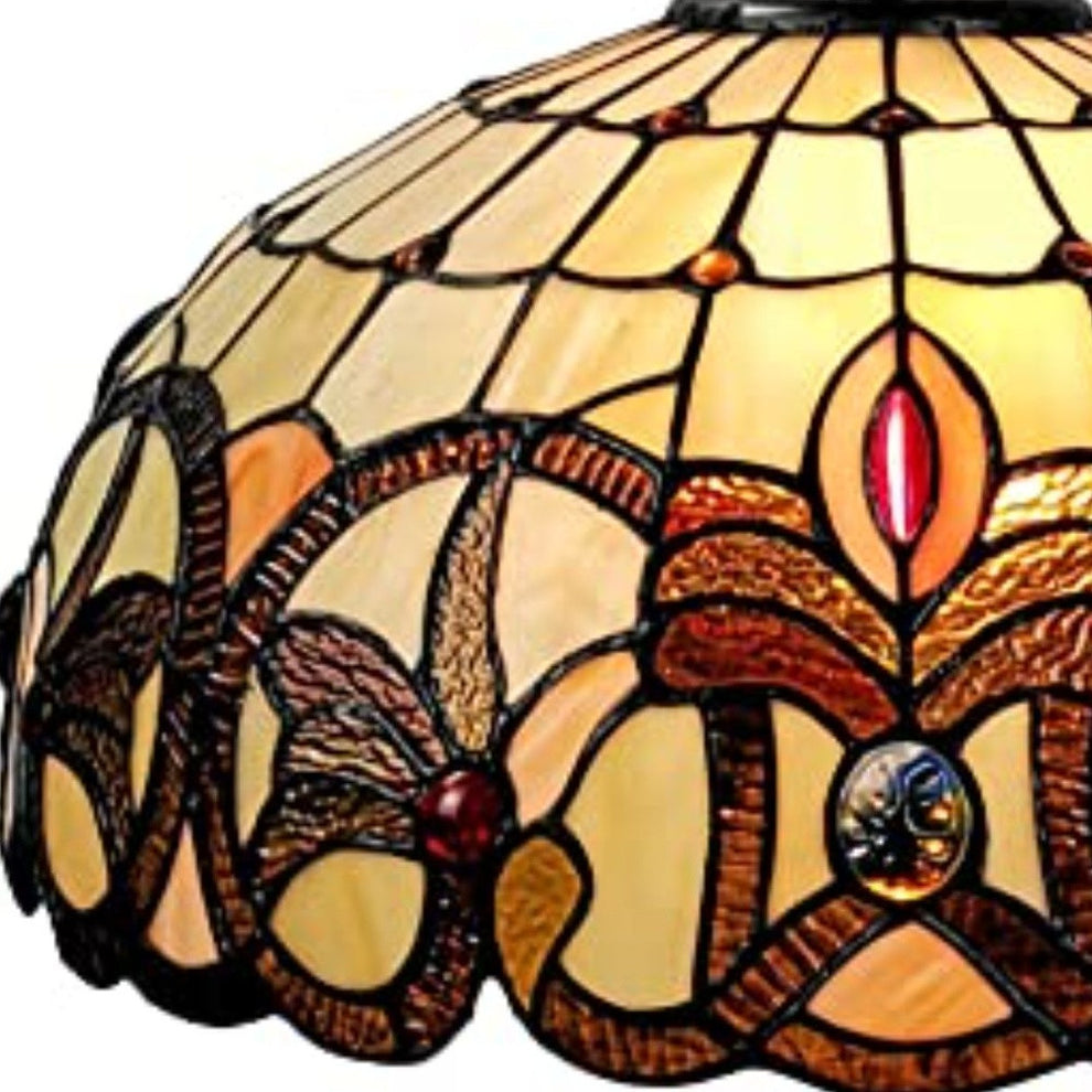 Tiffany Style Stained Glass Two Light Glass Dimmable Ceiling Light By Homeroots | Chandeliers | Modishstore - 5