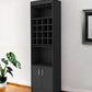 Black Bar Cabinet With Eighteen Shelves By Homeroots | Cabinets | Modishstore - 1