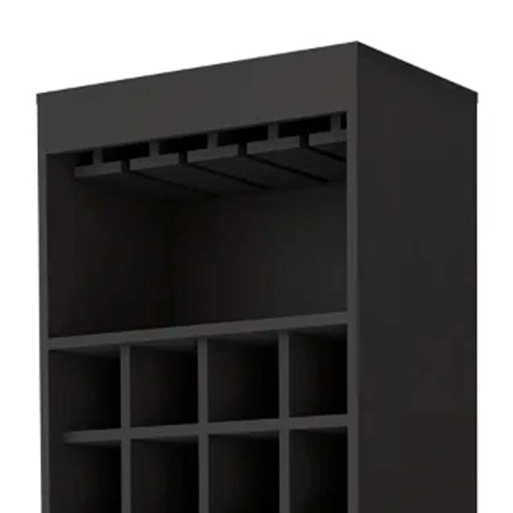 Black Bar Cabinet With Eighteen Shelves By Homeroots | Cabinets | Modishstore - 5
