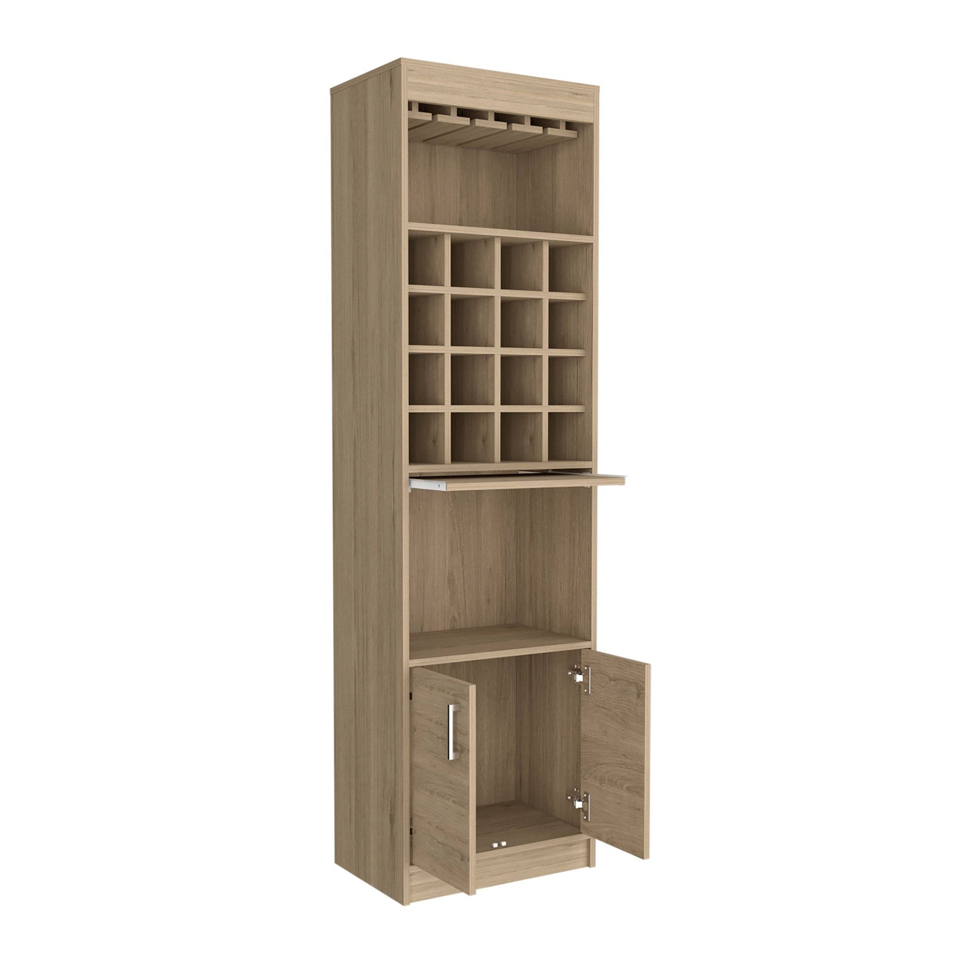 Natural Bar Cabinet With Eighteen Shelves By Homeroots | Cabinets | Modishstore - 5