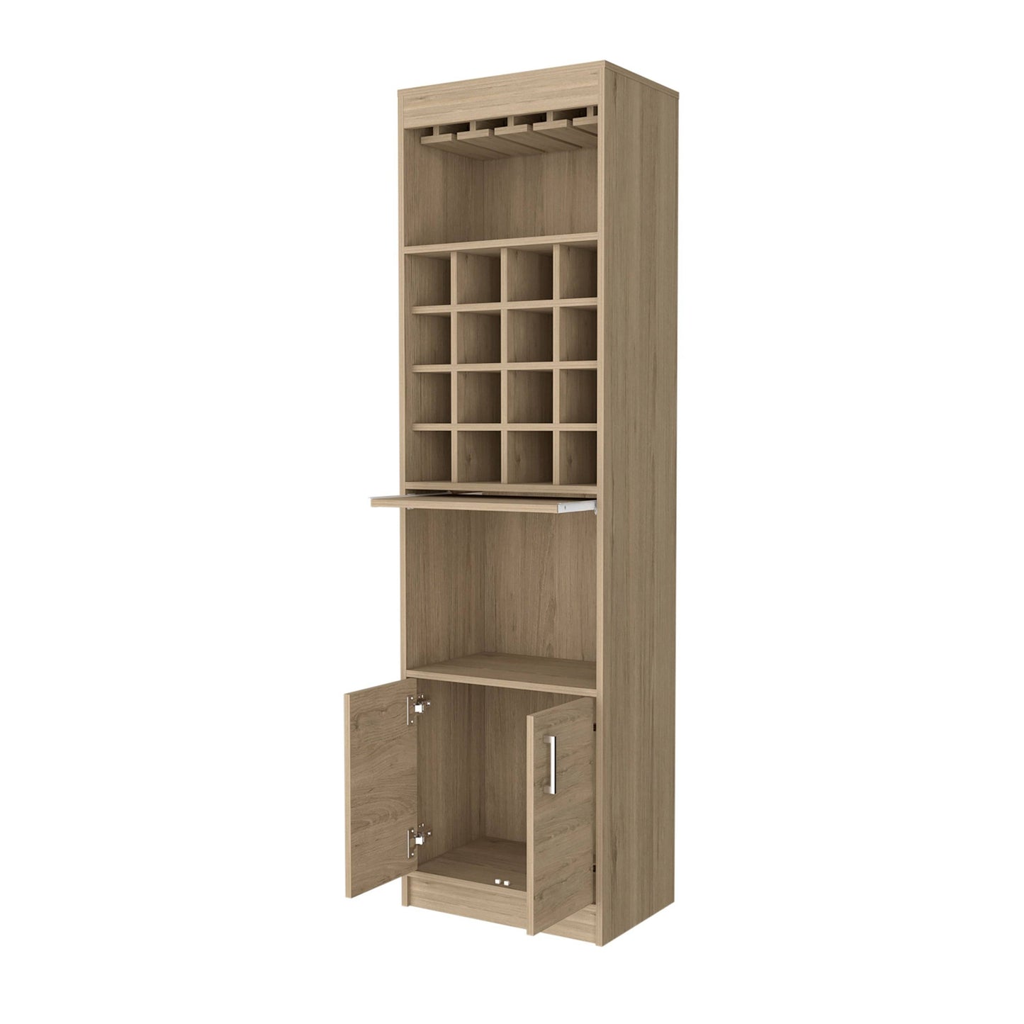 Natural Bar Cabinet With Eighteen Shelves By Homeroots | Cabinets | Modishstore - 3