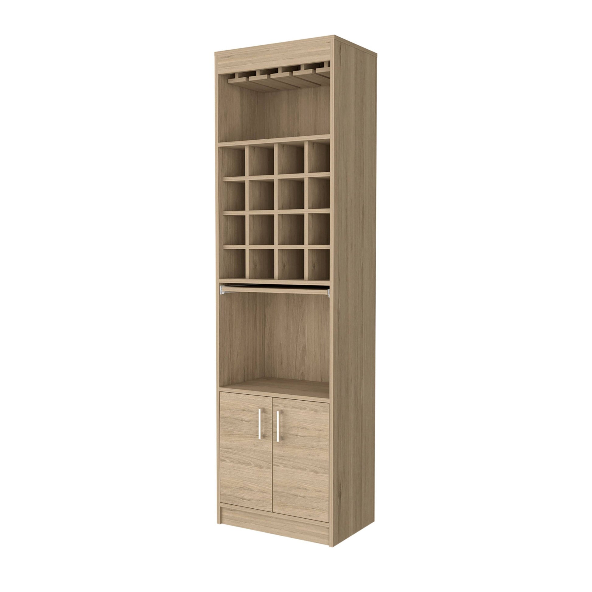 Natural Bar Cabinet With Eighteen Shelves By Homeroots | Cabinets | Modishstore - 4