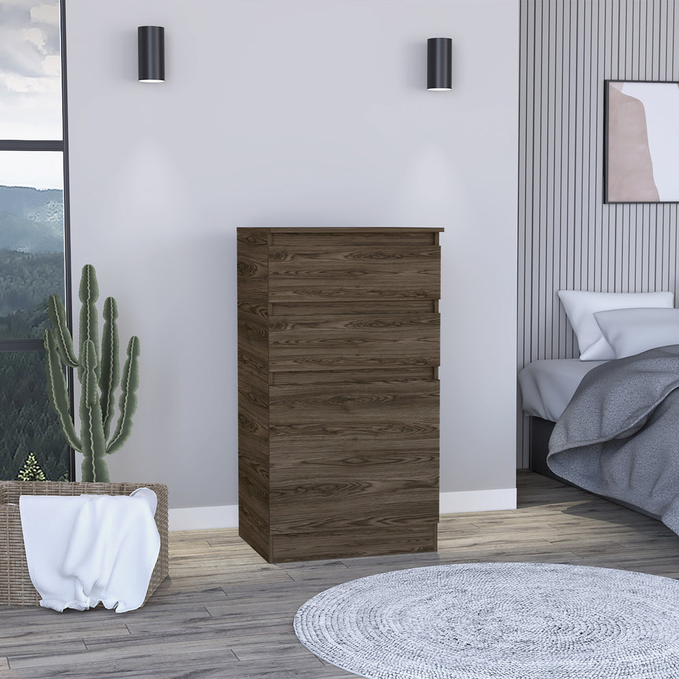 Dark Brown Two Drawer Standard Chest By Homeroots | Dressers | Modishstore - 7