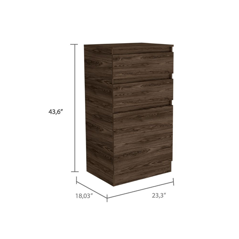 Dark Brown Two Drawer Standard Chest By Homeroots | Dressers | Modishstore - 2