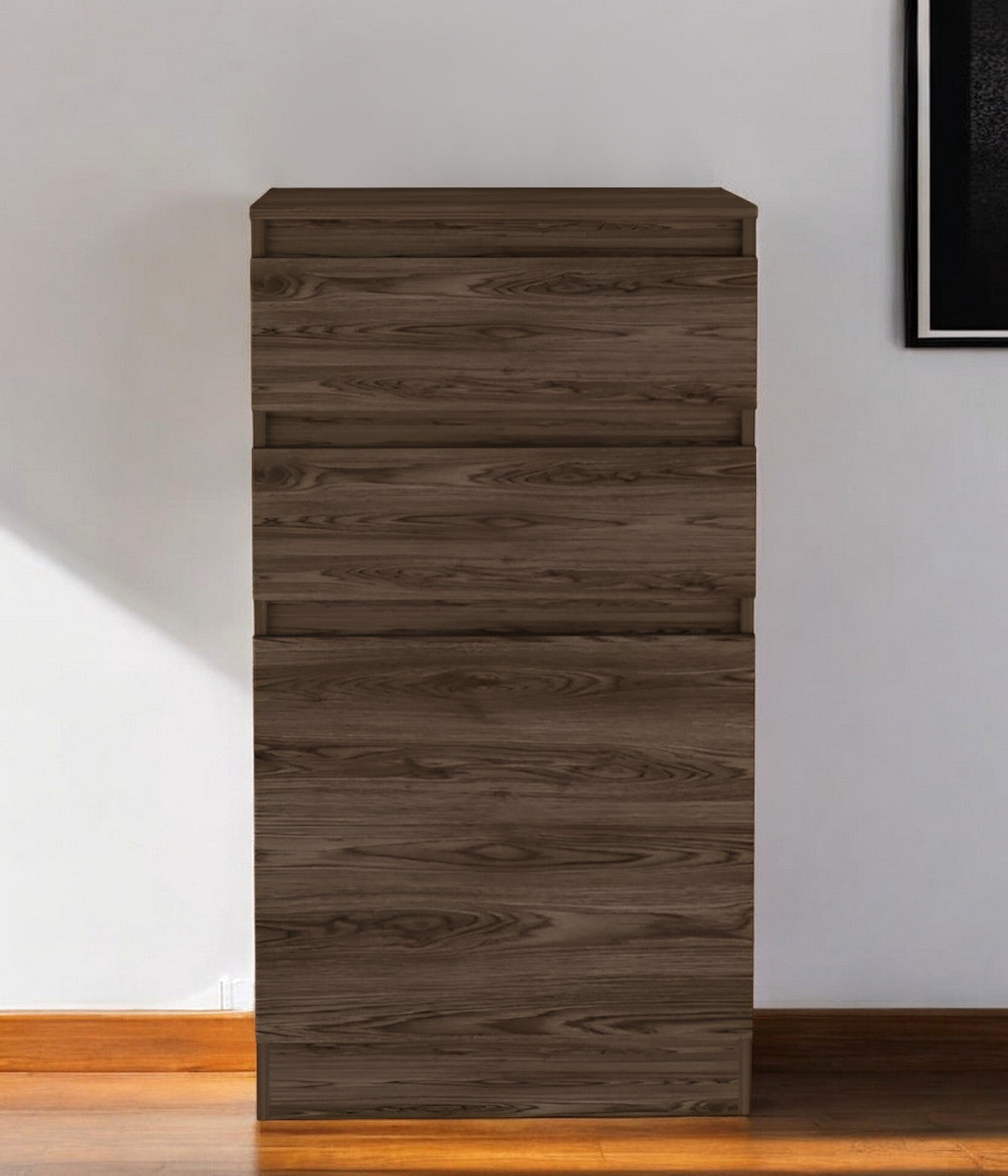 Dark Brown Two Drawer Standard Chest By Homeroots | Dressers | Modishstore - 1