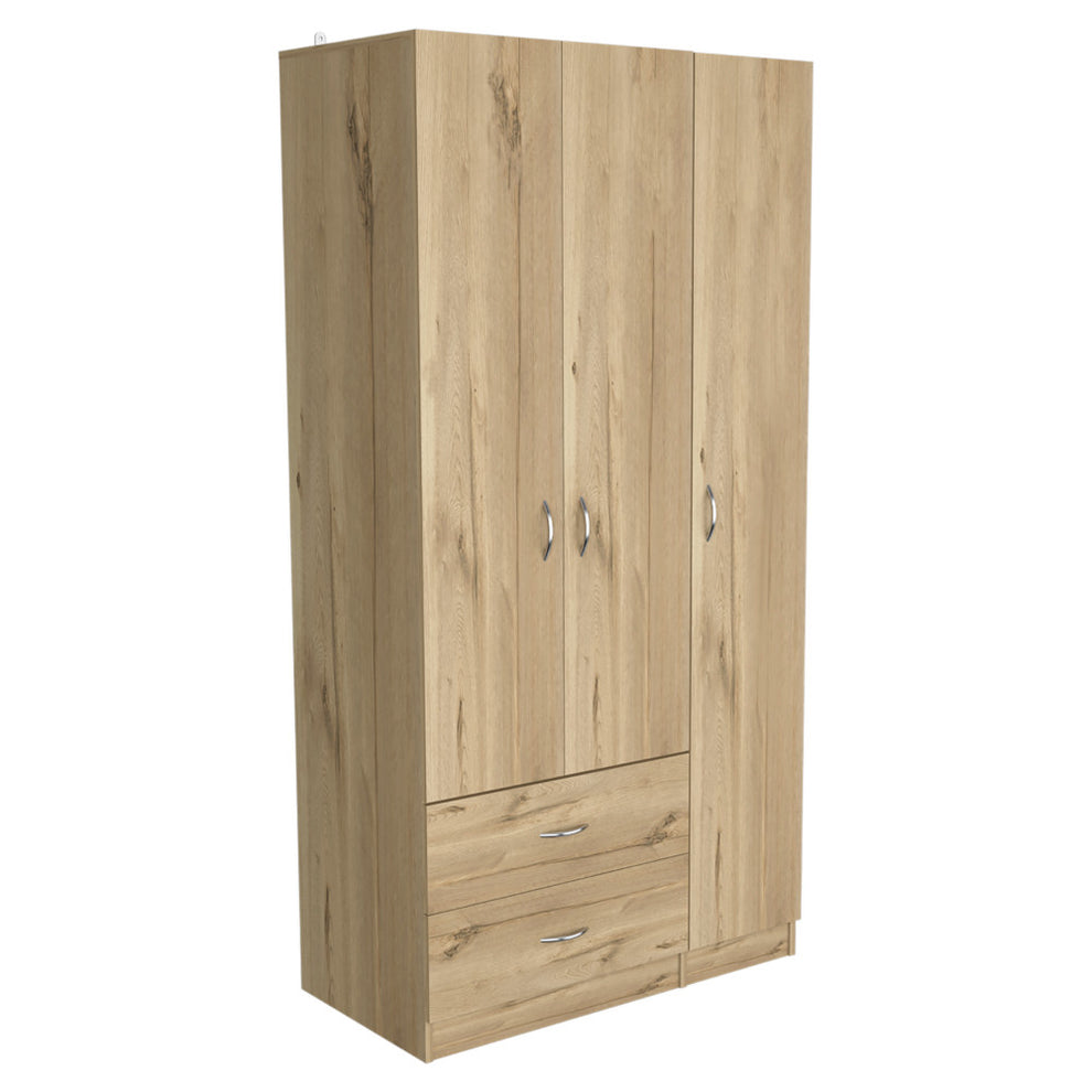 Light Oak Manufactured Wood Two Drawer Combo Dresser By Homeroots | Dressers | Modishstore - 3