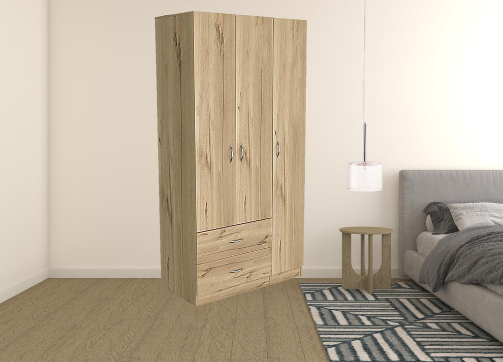 Light Oak Manufactured Wood Two Drawer Combo Dresser By Homeroots | Dressers | Modishstore - 2