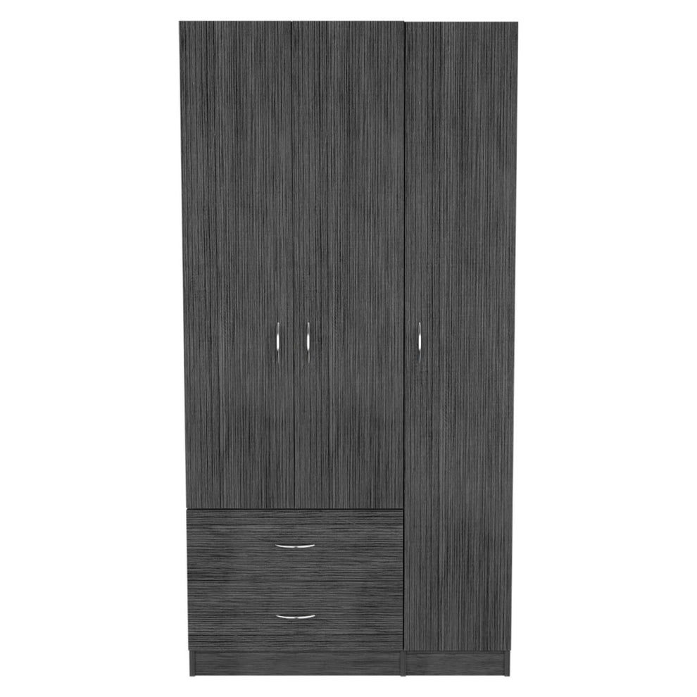 Gray Grainy Oak Manufactured Wood Two Drawer Combo Dresser By Homeroots | Dressers | Modishstore - 2
