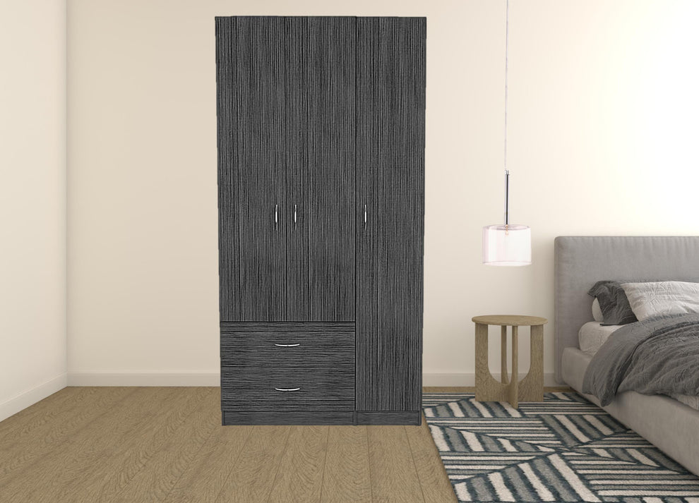 Gray Grainy Oak Manufactured Wood Two Drawer Combo Dresser By Homeroots | Dressers | Modishstore - 4
