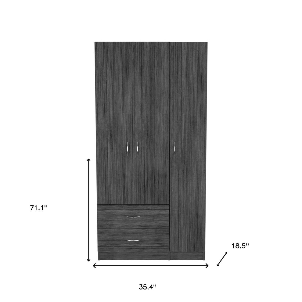 Gray Grainy Oak Manufactured Wood Two Drawer Combo Dresser By Homeroots | Dressers | Modishstore - 6