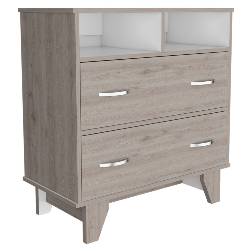 Light Grey Manufactured Wood Two Drawer Dresser By Homeroots | Dressers | Modishstore - 2