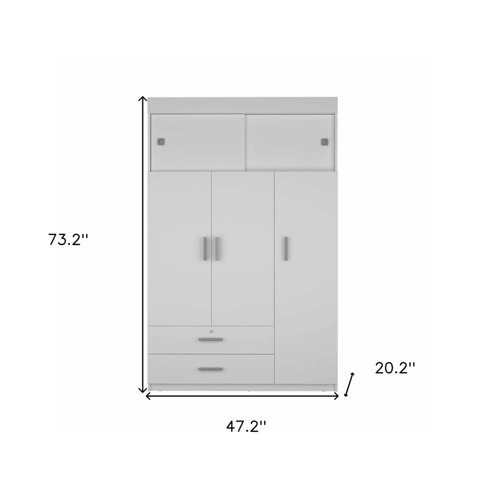White Two Drawer Combo Dresser By Homeroots | Dressers | Modishstore - 5