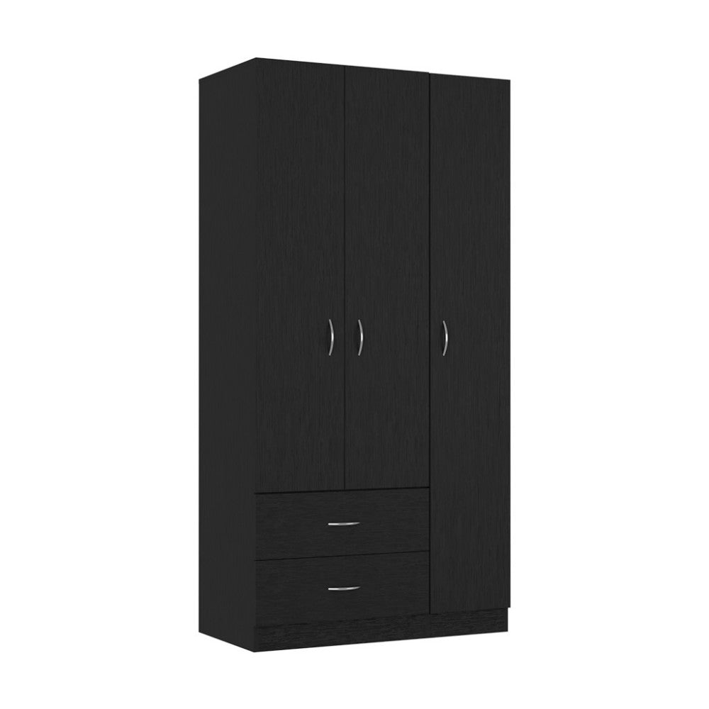 Black Manufactured Wood Two Drawer Combo Dresser By Homeroots | Dressers | Modishstore - 1