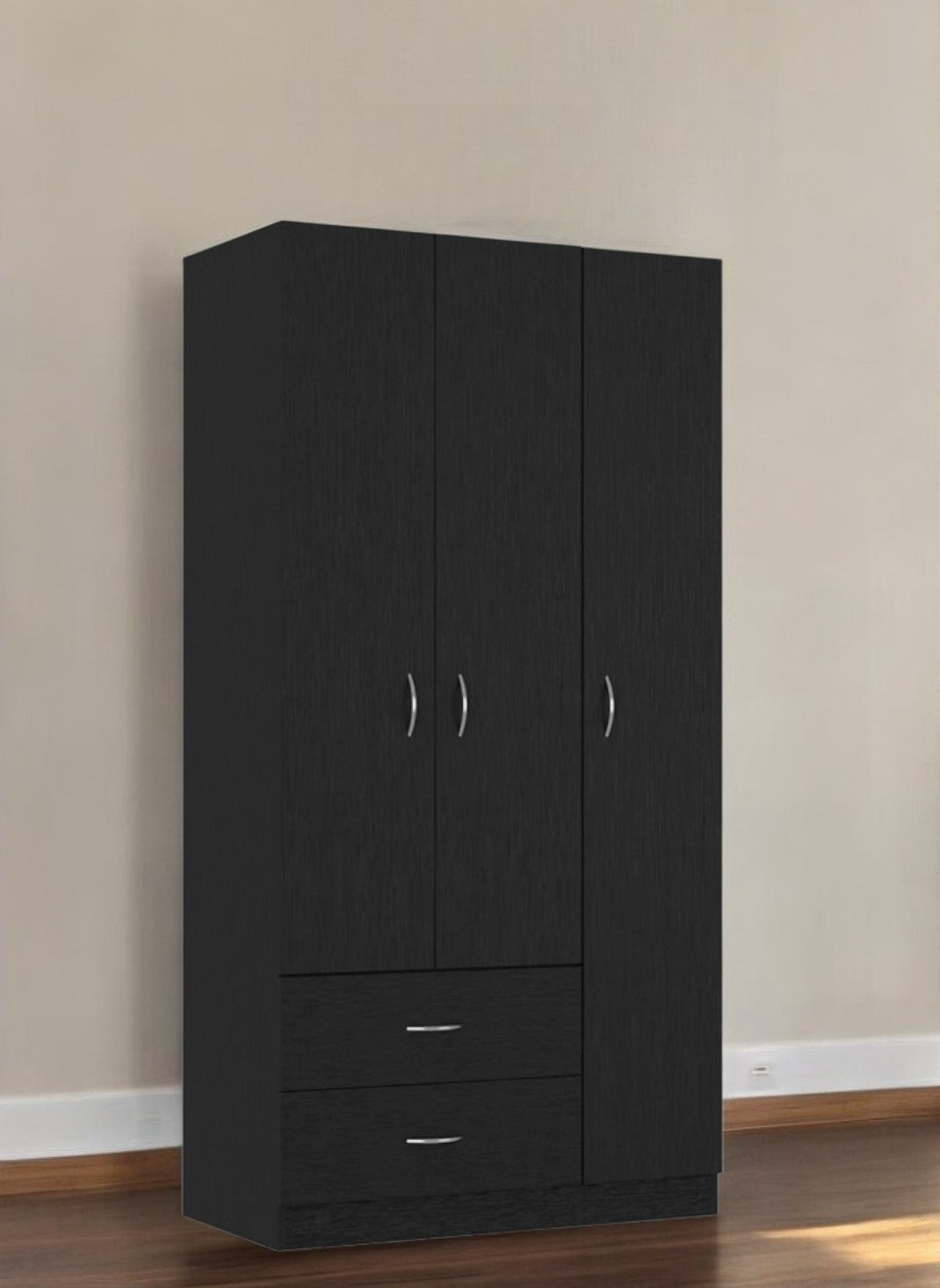Black Manufactured Wood Two Drawer Combo Dresser By Homeroots | Dressers | Modishstore - 4