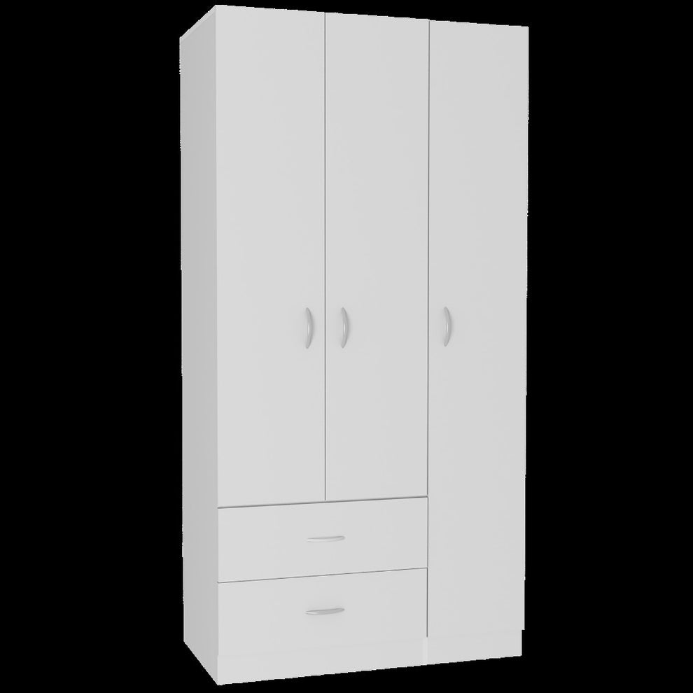 White Manufactured Wood Two Drawer Combo Dresser By Homeroots | Dressers | Modishstore - 5