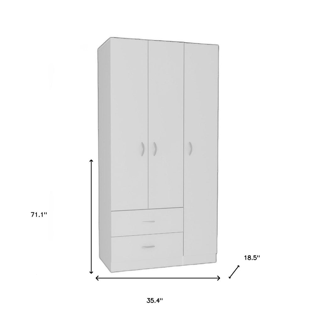 White Manufactured Wood Two Drawer Combo Dresser By Homeroots | Dressers | Modishstore - 4