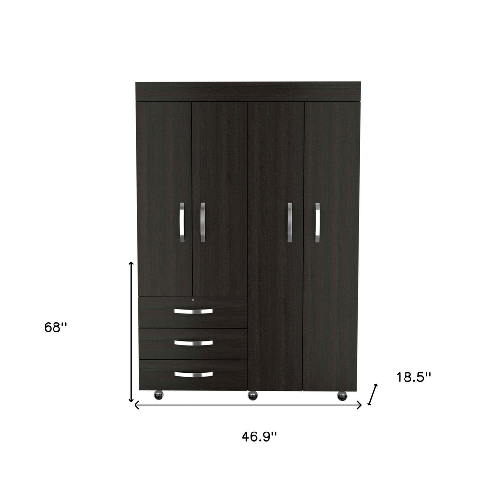 Black Three Drawer Combo Dresser By Homeroots | Dressers | Modishstore - 6
