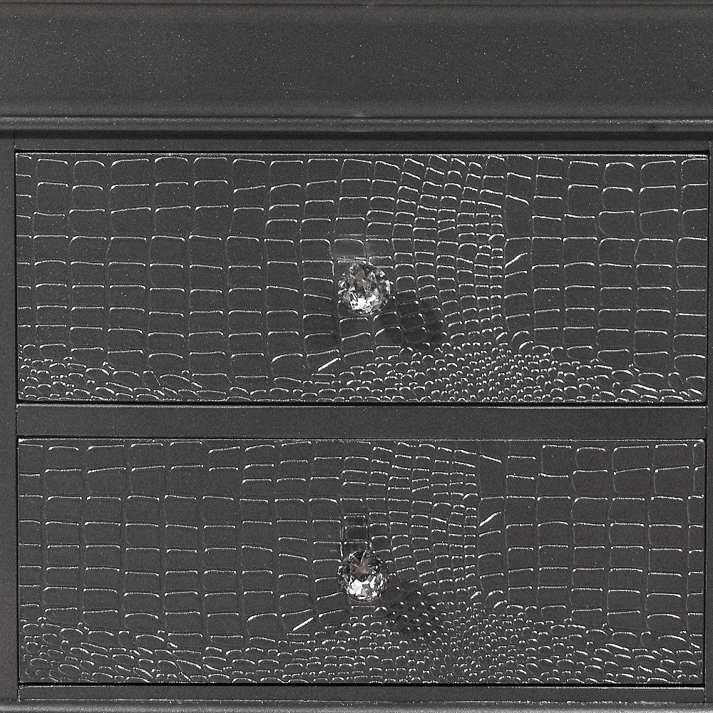 Gray Shagreen Two Drawer Solid Wood Nightstand By Homeroots | Nightstands | Modishstore - 5