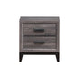 Gray Two Drawer Nightstand By Homeroots | Nightstands | Modishstore - 2