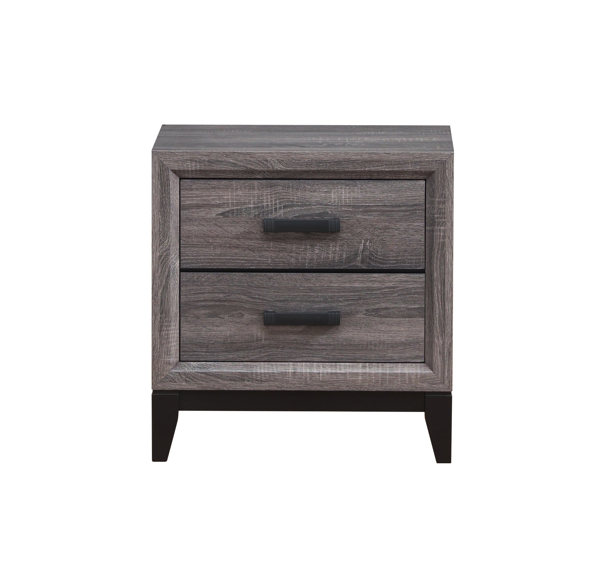 Gray Two Drawer Nightstand By Homeroots | Nightstands | Modishstore - 2