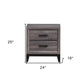 Gray Two Drawer Nightstand By Homeroots | Nightstands | Modishstore - 4