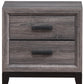 Gray Two Drawer Nightstand By Homeroots | Nightstands | Modishstore - 3