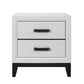 White Two Drawer Nightstand By Homeroots | Nightstands | Modishstore - 3