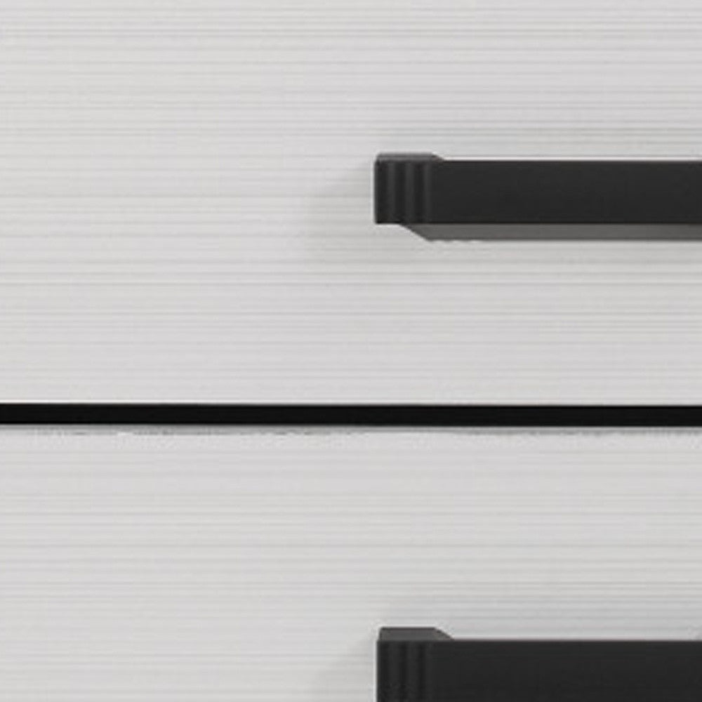 White Two Drawer Nightstand By Homeroots | Nightstands | Modishstore - 4