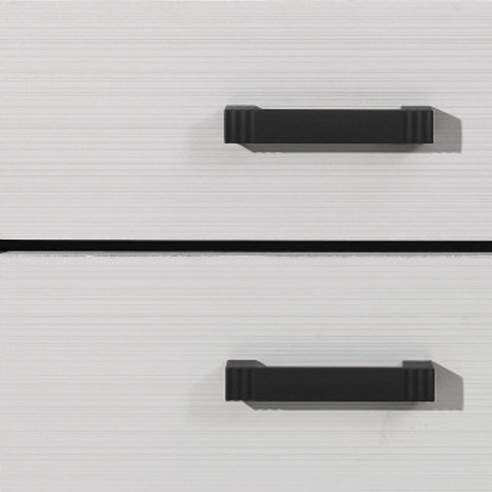 White Two Drawer Nightstand By Homeroots | Nightstands | Modishstore - 2