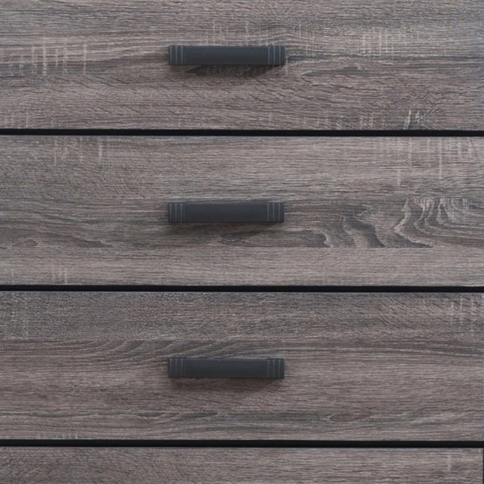 Grey Solid Wood Five Drawer Chest By Homeroots | Dressers | Modishstore - 7