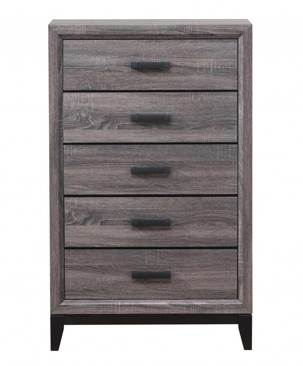 Grey Solid Wood Five Drawer Chest By Homeroots | Dressers | Modishstore - 4