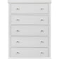 Metallic White Solid Wood Five Drawer Chest By Homeroots | Dressers | Modishstore - 2