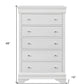 Metallic White Solid Wood Five Drawer Chest By Homeroots | Dressers | Modishstore - 5
