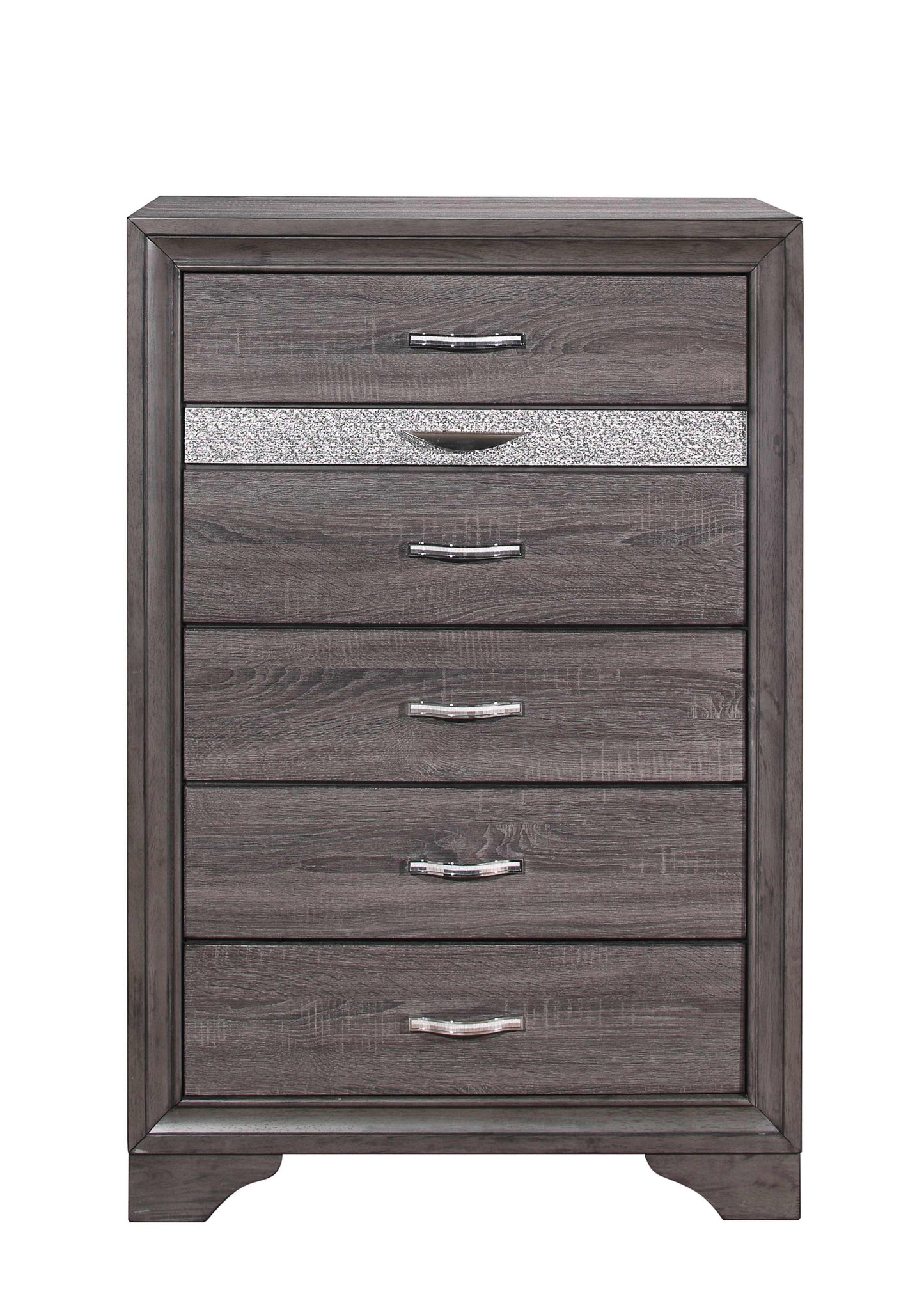 Grey Manufactured Wood Six Drawer Chest By Homeroots | Dressers | Modishstore - 3