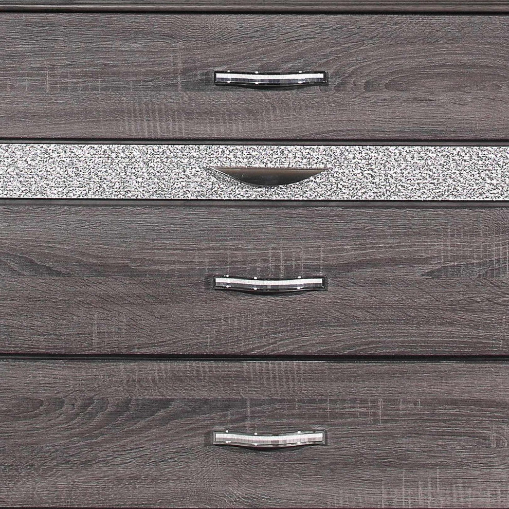 Grey Manufactured Wood Six Drawer Chest By Homeroots | Dressers | Modishstore - 5