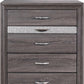 Grey Manufactured Wood Six Drawer Chest By Homeroots | Dressers | Modishstore - 4